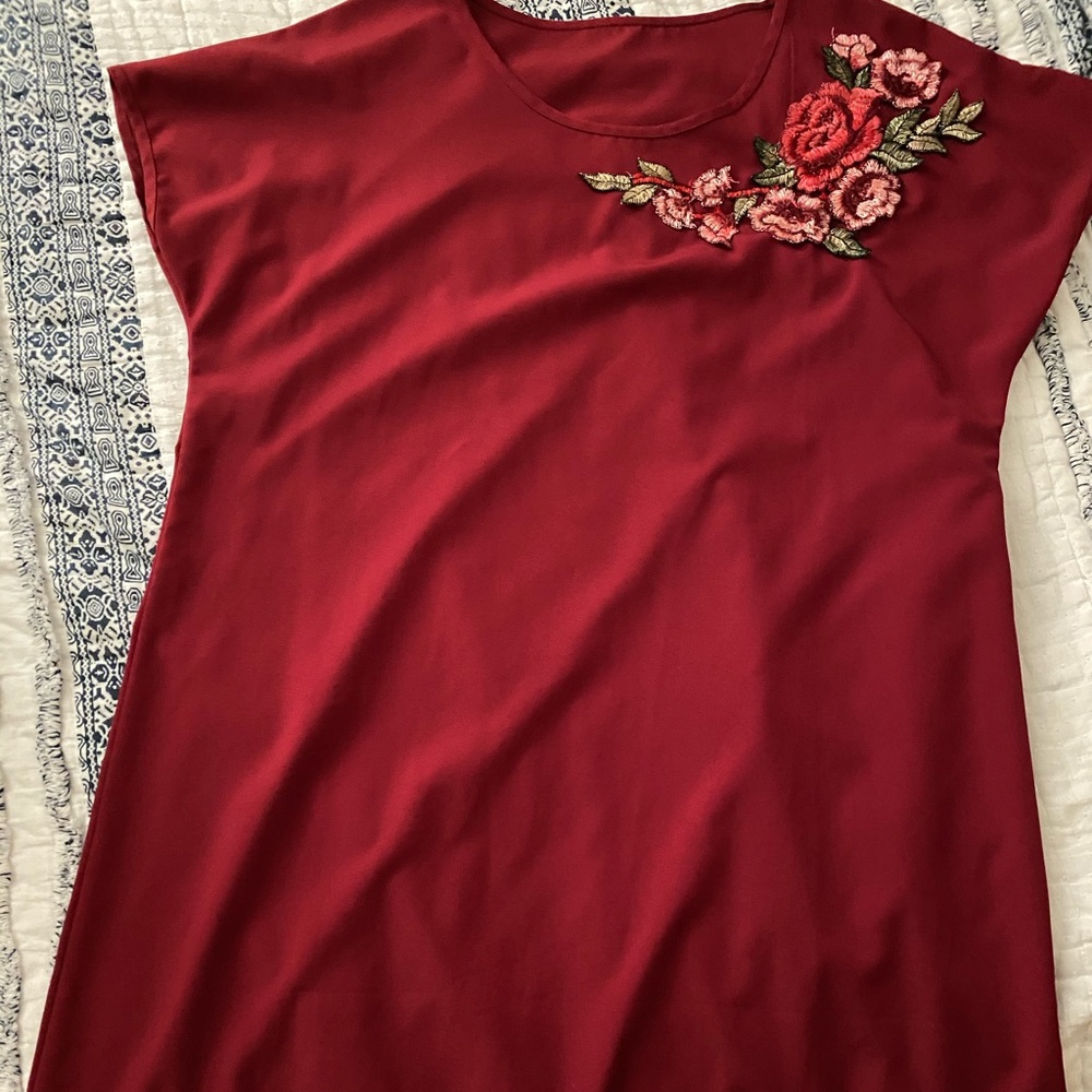 Embroidered muumuu dress